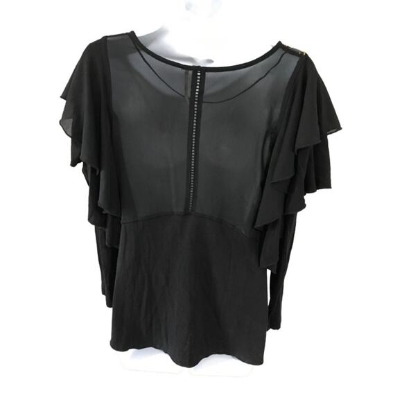 Free People La Cienga Ruffled BOHO Embroidered Ladies Top Size Small - Picture 4 of 7